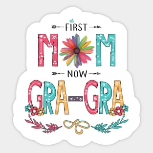 First Mom Now Gra-Gra Wildflowers Happy Mothers Day Sticker